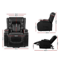 Recliner Chair Lift Assist Heated Massage Chair Leather Rukwa Furniture Kings Warehouse