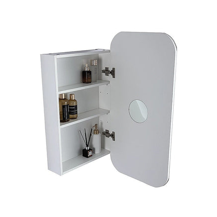 Rectangle Wall Hung Bathroom Mirror Shaving Cabinet Vanity Matte White Health & Beauty Kings Warehouse