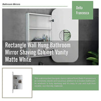 Rectangle Wall Hung Bathroom Mirror Shaving Cabinet Vanity Matte White Health & Beauty Kings Warehouse