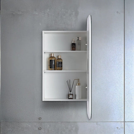 Rectangle Wall Hung Bathroom Mirror Shaving Cabinet Vanity Matte White Health & Beauty Kings Warehouse