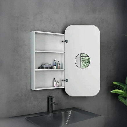 Rectangle Wall Hung Bathroom Mirror Shaving Cabinet Vanity Matte White Health & Beauty Kings Warehouse