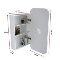 Rectangle Wall Hung Bathroom Mirror Shaving Cabinet Vanity Matte White Health & Beauty Kings Warehouse