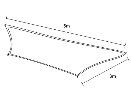 Rectangular Shade Sail 3m x 5m -Grey Kings Warehouse