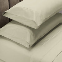 Renee Taylor 1500 Thread Count Pure Soft Cotton Blend Flat & Fitted Sheet Set Ivory King Home & Garden Kings Warehouse