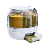 Rice Storage Cereal Dispenser Grain Container Rotating Dry Food Box Home & Garden Kings Warehouse