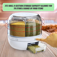 Rice Storage Cereal Dispenser Grain Container Rotating Dry Food Box Home & Garden Kings Warehouse