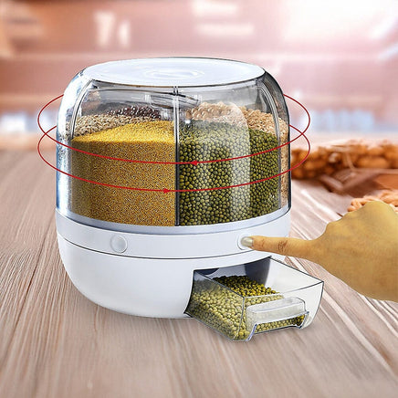 Rice Storage Cereal Dispenser Grain Container Rotating Dry Food Box Home & Garden Kings Warehouse