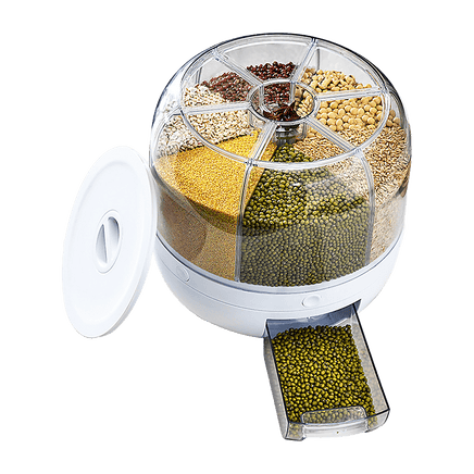 Rice Storage Cereal Dispenser Grain Container Rotating Dry Food Box Home & Garden Kings Warehouse