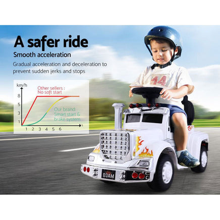 Ride On Cars Kids Electric Toys Car Battery Truck Childrens Motorbike Toy Rigo White Big Baby Bazaar Kings Warehouse