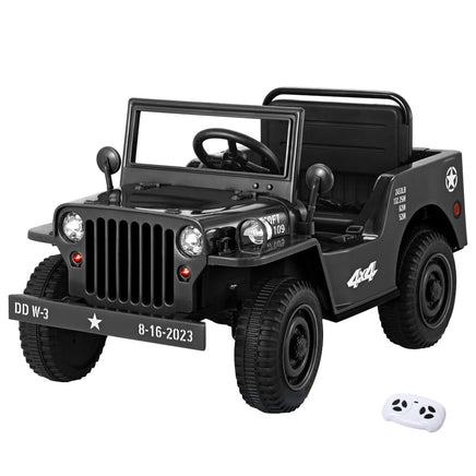 Rigo Kids Ride On Car Off Road Military Toy Cars 12V Black Big Baby Bazaar Kings Warehouse