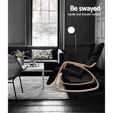 Rocking Armchair Footrest Nursing Black Afton Furniture Kings Warehouse