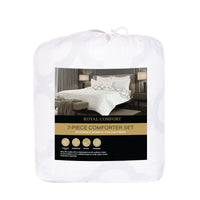 Royal Comfort Bamboo Cooling Reversible 7 Piece Comforter Set Bedspread - King - White Kings Warehouse 