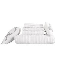 Royal Comfort Bamboo Cooling Reversible 7 Piece Comforter Set Bedspread - King - White Kings Warehouse 