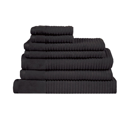 Royal Excellency 7 Piece Cotton Bath Towel Set - Black Home & Garden Kings Warehouse