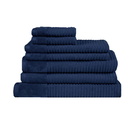 Royal Excellency 7 Piece Cotton Bath Towel Set - Navy Home & Garden Kings Warehouse