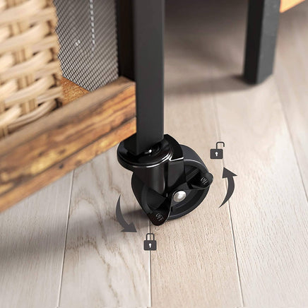 Rustic Brown Kitchen Trolley Rolling Cart with Steel Structure (66 x 26 x 85 cm) Furniture Kings Warehouse