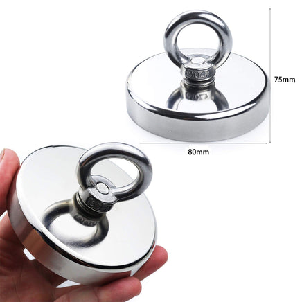 Salvage 250KG Recovery Magnet Hook Countersunk Hole Eyebolt Treasure Hunting Fishing Kings Warehouse