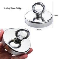 Salvage 340KG Recovery Magnet Hook Countersunk Hole Eyebolt Treasure Hunting Fishing Kings Warehouse