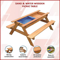 Sand & Water Wooden Picnic Table Baby & Kids Kings Warehouse