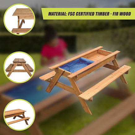 Sand & Water Wooden Picnic Table Baby & Kids Kings Warehouse