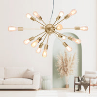 Sarantino 15-Light Sputnik Chandelier in Brass Finish Kings Warehouse