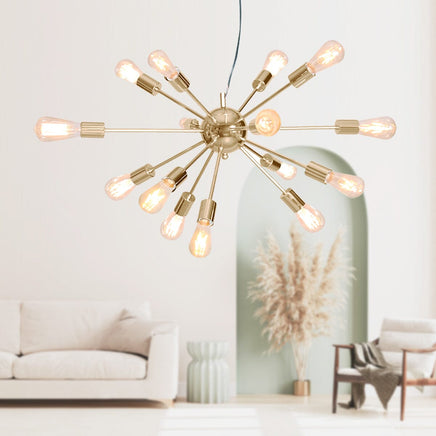 Sarantino 15-Light Sputnik Chandelier in Brass Finish Kings Warehouse