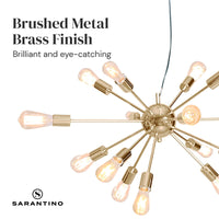 Sarantino 15-Light Sputnik Chandelier in Brass Finish Kings Warehouse