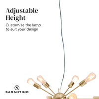 Sarantino 15-Light Sputnik Chandelier in Brass Finish Kings Warehouse
