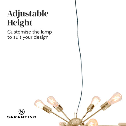 Sarantino 15-Light Sputnik Chandelier in Brass Finish Kings Warehouse