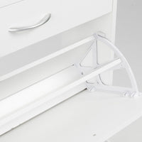 Sarantino 24 Pairs Shoe Cabinet Storage White Drawers Chest 1200 x 240 x 920 in White Furniture Kings Warehouse