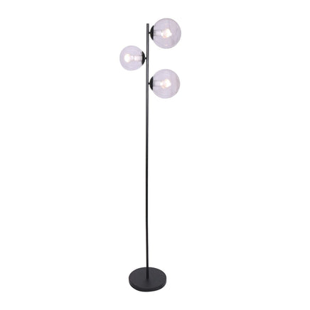 Sarantino 3-Light Black Metal Floor Lamp Kings Warehouse