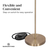 Sarantino 3-Light Gold Metal Floor Lamp with Glass Shades Kings Warehouse