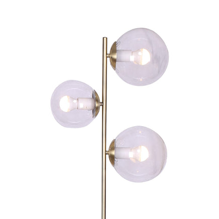 Sarantino 3-Light Gold Metal Floor Lamp with Glass Shades Kings Warehouse