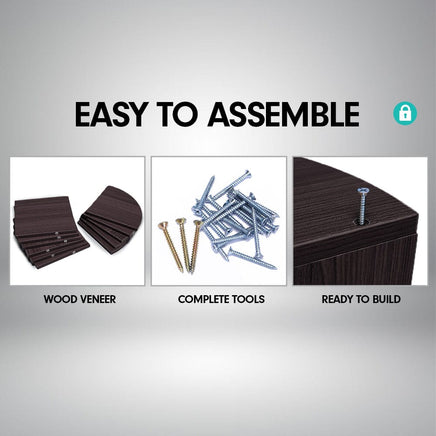 Sarantino 5 Tier Corner Wall Shelf Display Shelves Dvd Book Storage Rack Floating Mounted - Dark Brown Kings Warehouse