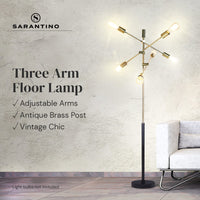 Sarantino 6-Light Metal Sputnik Floor Lamp Kings Warehouse