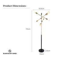 Sarantino 6-Light Metal Sputnik Floor Lamp Kings Warehouse