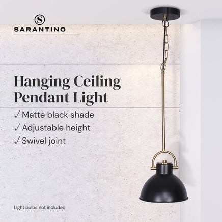 Sarantino Black and Gold Pendant Light Kings Warehouse