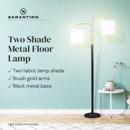 Sarantino Black/Brass Finish Reading Light Electric Table Lamp Kings Warehouse