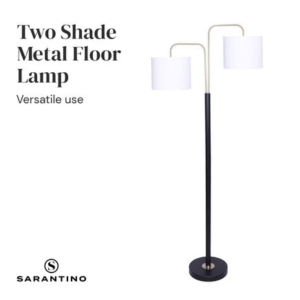Sarantino Black/Brass Finish Reading Light Electric Table Lamp Kings Warehouse