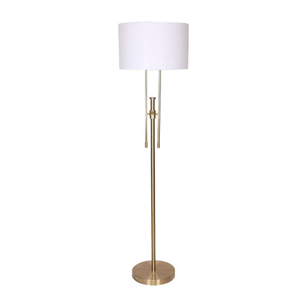 Sarantino Brushed Gold Height-Adjustable Metal Floor Lamp Kings Warehouse