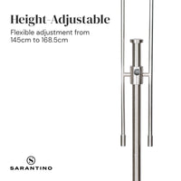 Sarantino Brushed Nickel Height-Adjustable Metal Floor Lamp Kings Warehouse