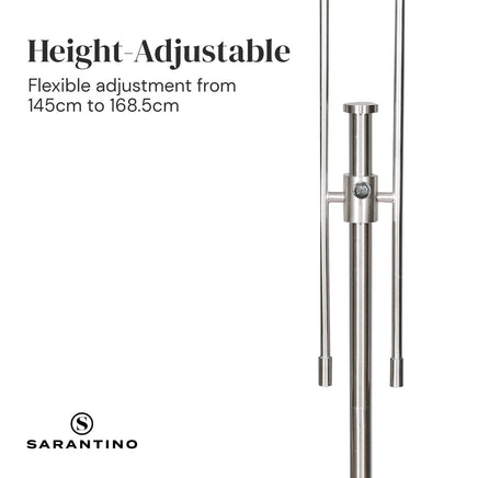 Sarantino Brushed Nickel Height-Adjustable Metal Floor Lamp Kings Warehouse