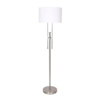 Sarantino Brushed Nickel Height-Adjustable Metal Floor Lamp Kings Warehouse