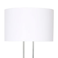 Sarantino Brushed Nickel Height-Adjustable Metal Floor Lamp Kings Warehouse