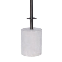 Sarantino Concrete & Metal Table Lamp with Ghost-White Linen Drum Shade Home & Garden Kings Warehouse
