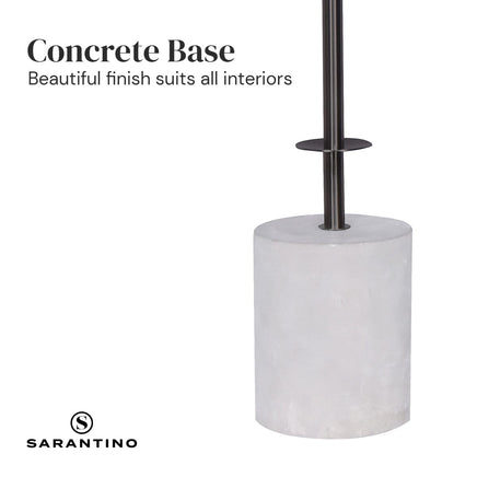 Sarantino Concrete & Metal Table Lamp with Ghost-White Linen Drum Shade Home & Garden Kings Warehouse