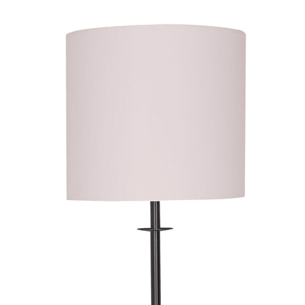 Sarantino Concrete & Metal Table Lamp with Ghost-White Linen Drum Shade Home & Garden Kings Warehouse