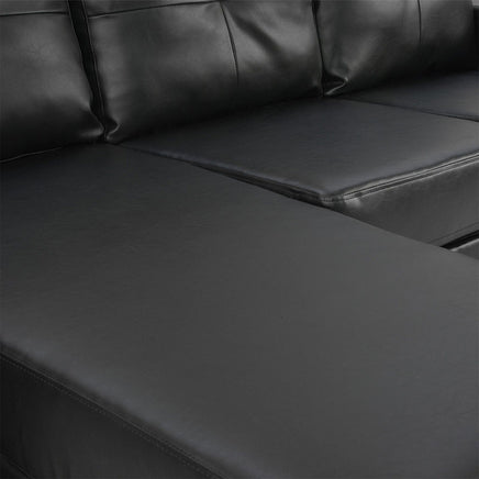 Sarantino Corner Sofa Lounge Couch Modular Furniture Chair Home Pu Leather Chaise White L Shape Kings Warehouse