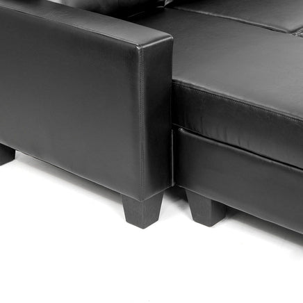 Sarantino Corner Sofa Lounge Couch Modular Furniture Chair Home Pu Leather Chaise White L Shape Kings Warehouse