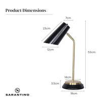 Sarantino Electric Reading Light Table Lamp Brass Finish - Black Kings Warehouse